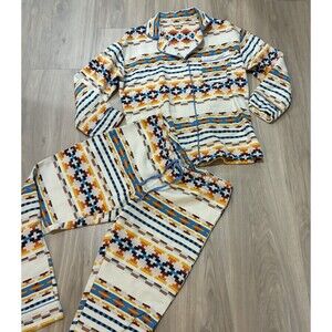 Bed Head Women’s Flannel Cotton Pajama Set Small Aztec Southwestern Print Lounge